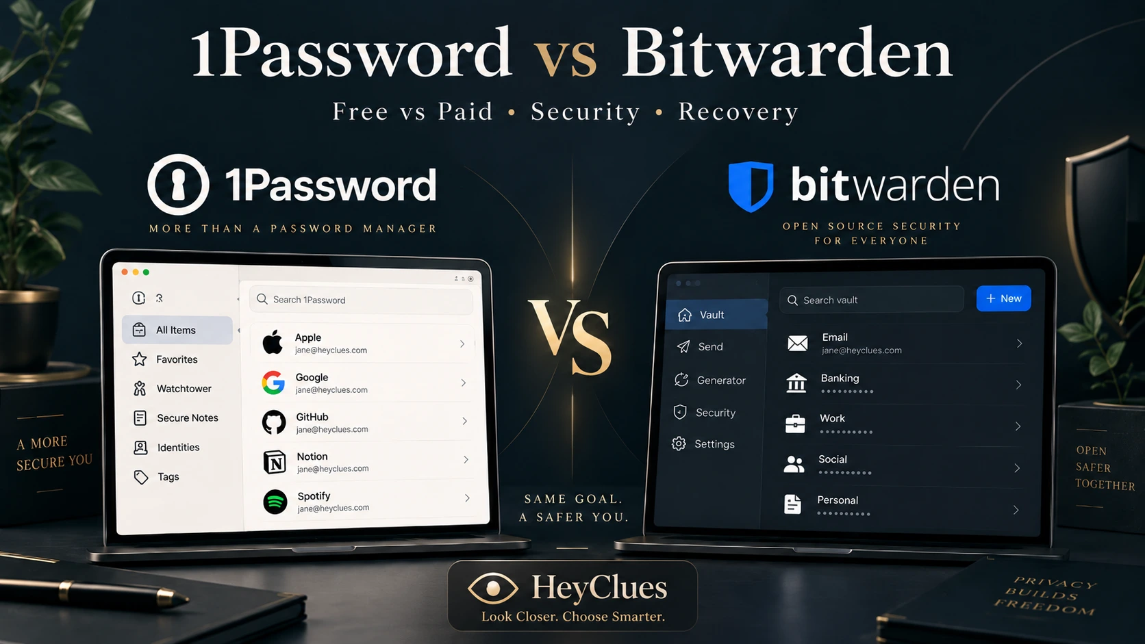 1Password vs Bitwarden 2026: Free vs Paid, Security & Families Compared