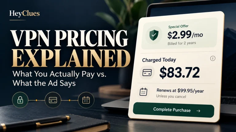 VPN pricing explained showing advertised monthly price, upfront charge and renewal cost
